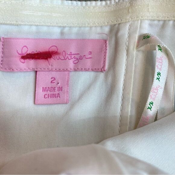 Lilly Pulitzer Women’s 2 Bowen Strapless Mini Dress Blue Green Macrame‎ Print - Picture 5 of 8